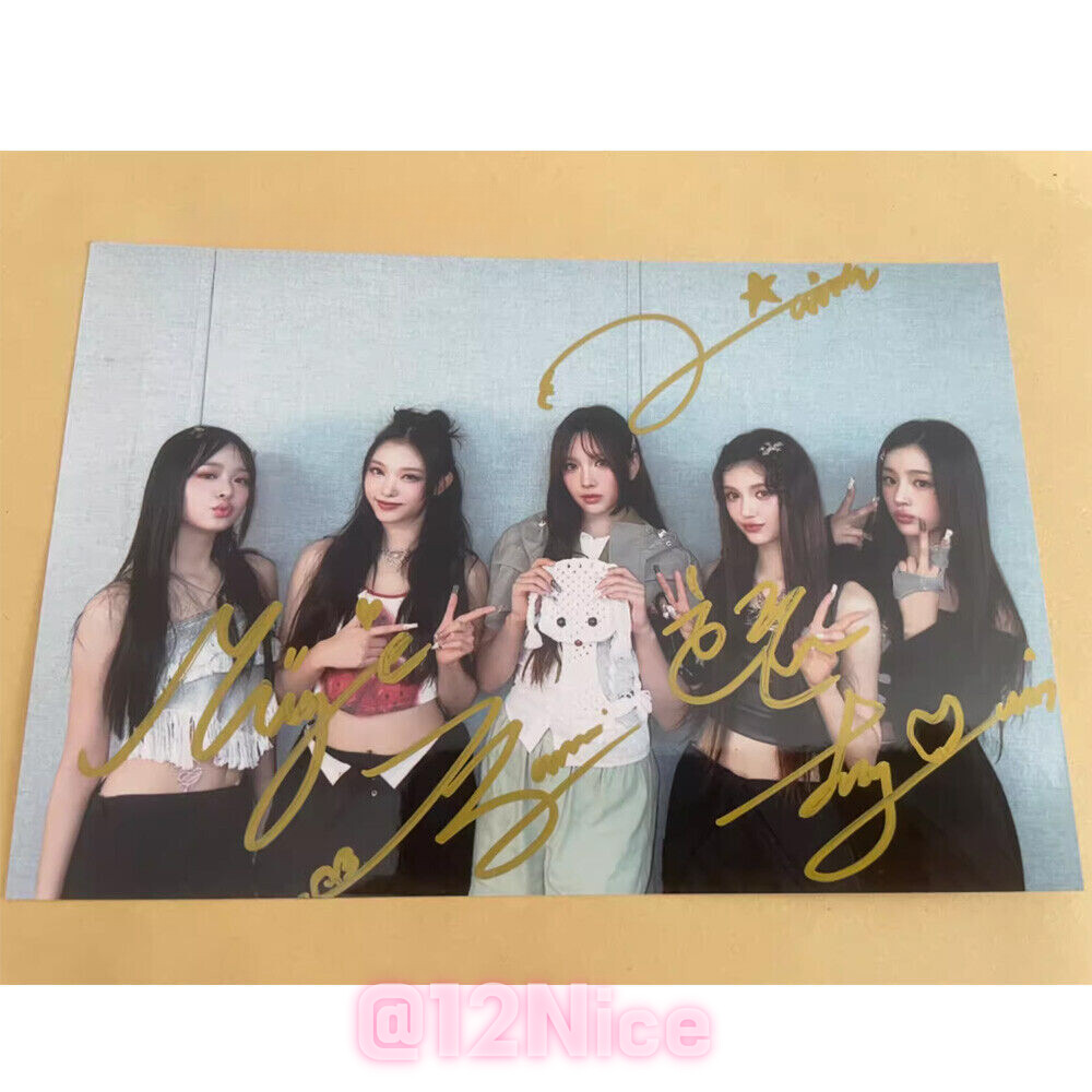 NEW JEANS newjeans Group Autographed Hand Signed Photo K-POP Collection 4*6 A #N NEW JEANS newjeans Group Autographed Hand Signed Photo K-POP Collection 4*6 A #N