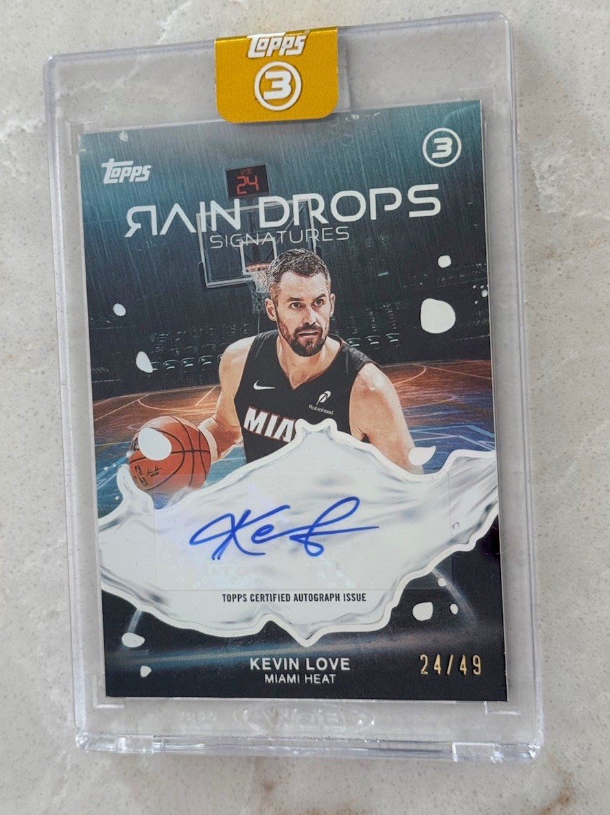 2025-26 Topps Three - Rain Drops Signatures Kevin Love #RS-KL /49 (AU) SEALED 2025-26 Topps Three - Rain Drops Signatures Kevin Love #RS-KL /49 (AU) SEALED
