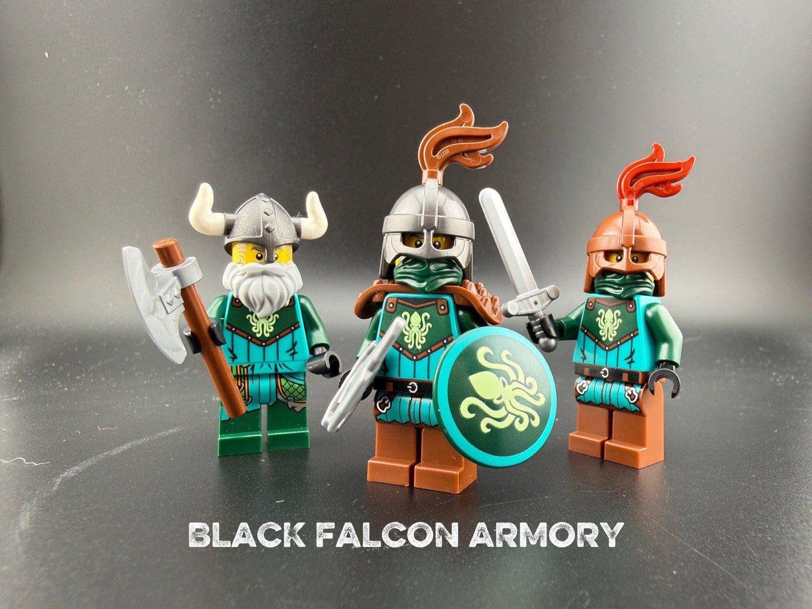 LEGO Castle Kraken Viking Minifigure Lot of 3 - From Medieval Set 21358 NEW