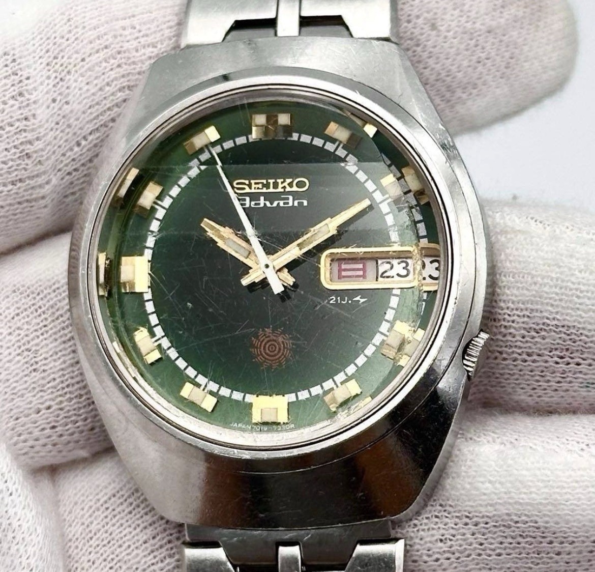 SEIKO advan Automatic Watch 7019-7250 Green Dial  Working   JDM Made in Japan