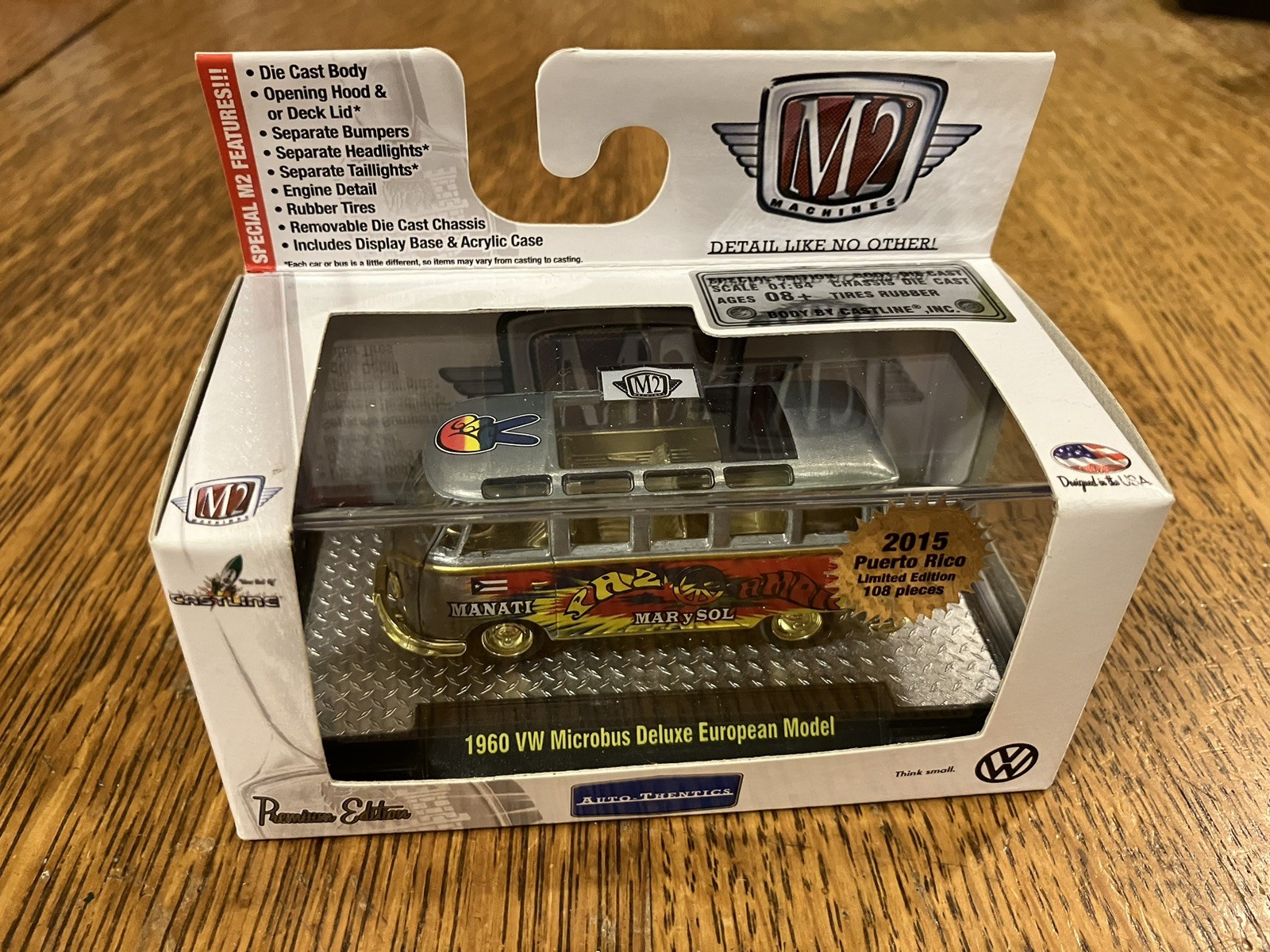 M2 Machines 1/64 Diecast 1960 VW Microbus 2015 Puerto Rico Fest Raw Chase 1/108