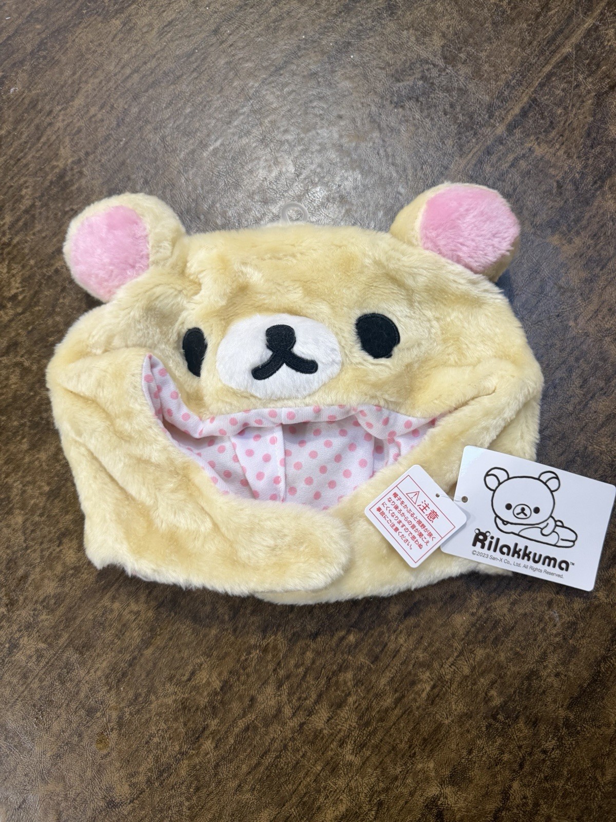 Korilakkuma Kigurumi Plush Beanie Hat Sazac San-X Rilakkuma Cream NWT