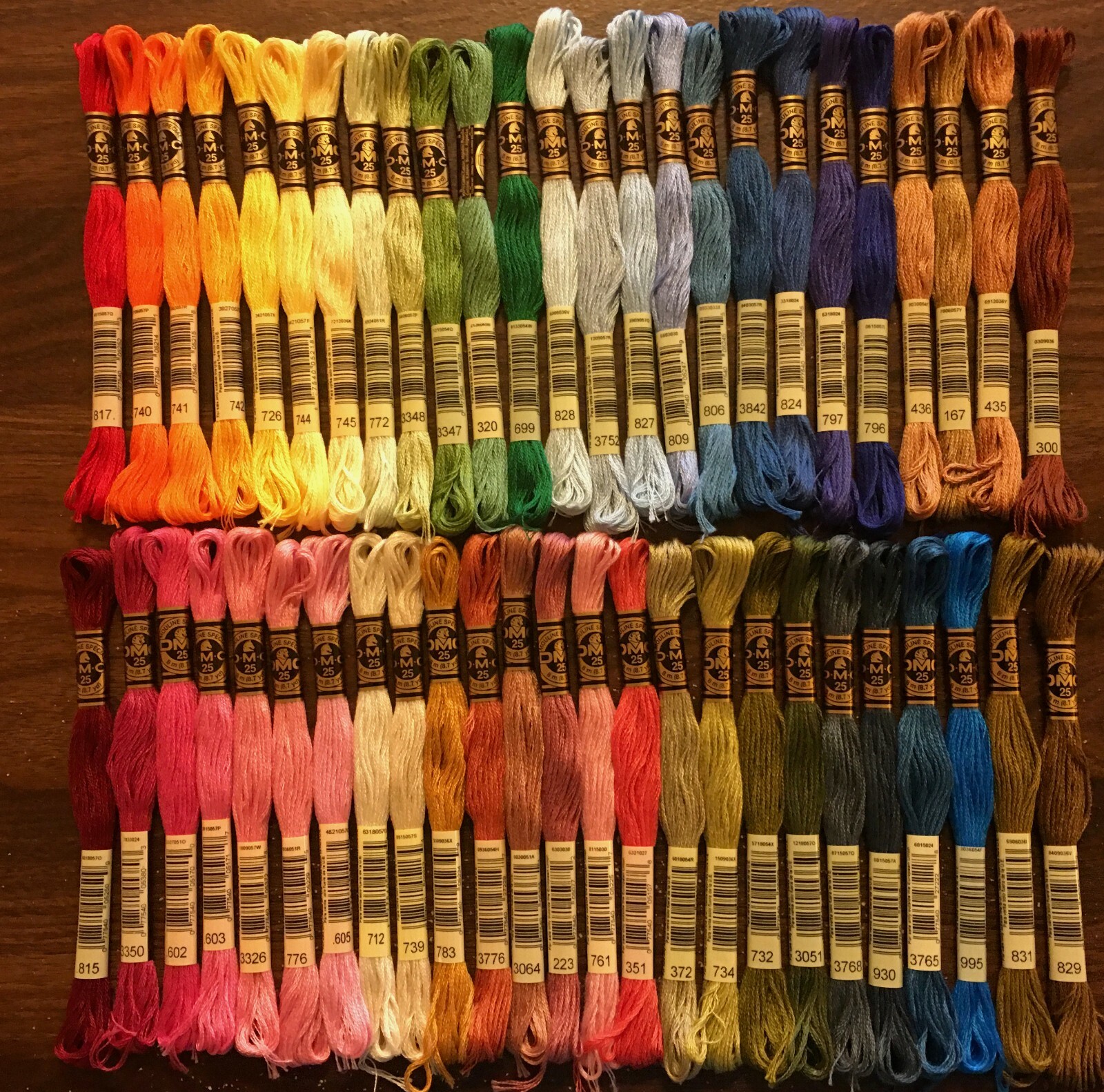 50 Brand New DMC Embroidery Floss Skeins - Beautiful Rainbow of Colors Set 1 50 Brand New DMC Embroidery Floss Skeins - Beautiful Rainbow of Colors Set 1