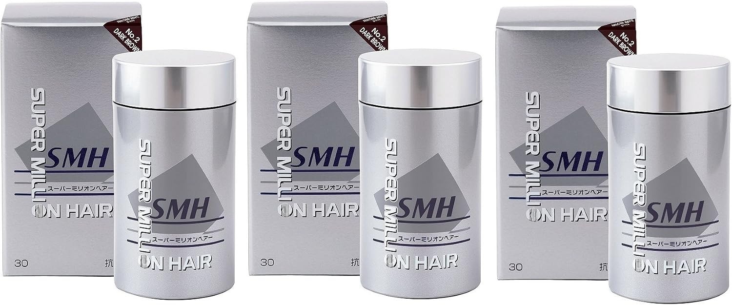 Super Million Hair No.2 Dark Brown 30g ×3 Set Hair Loss Concealer Japan NEW