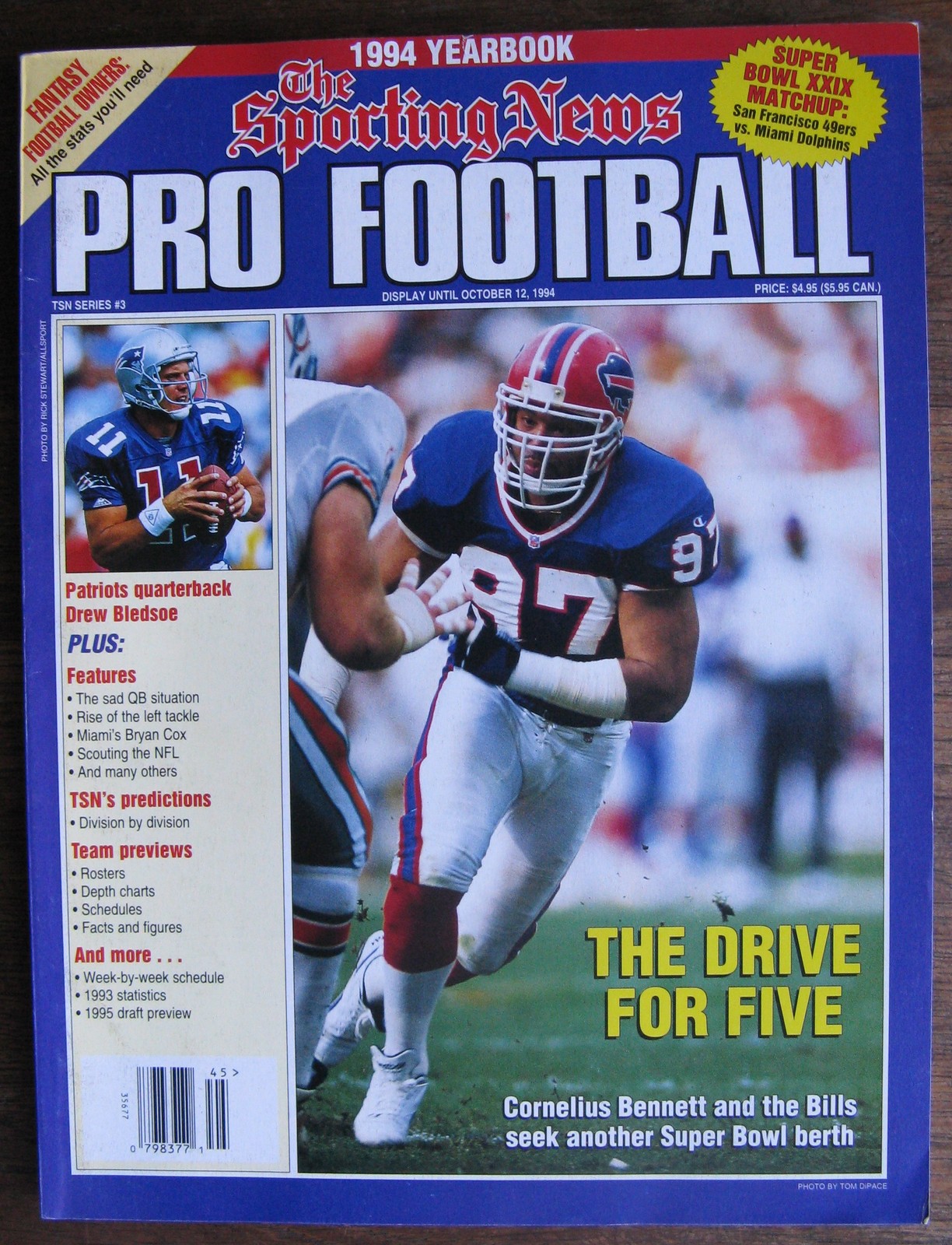 Football Magazine: 1994 TSN Pro Football Yearbook Magazine