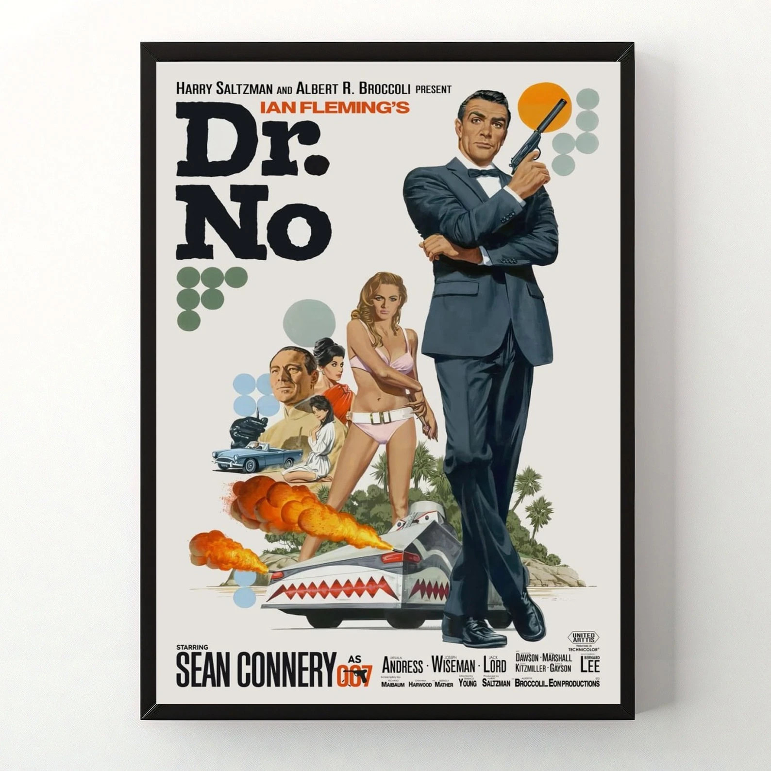 Dr No 1962 James Bond 007 Sean Connery Classic Movie Wall Art Decor Poster