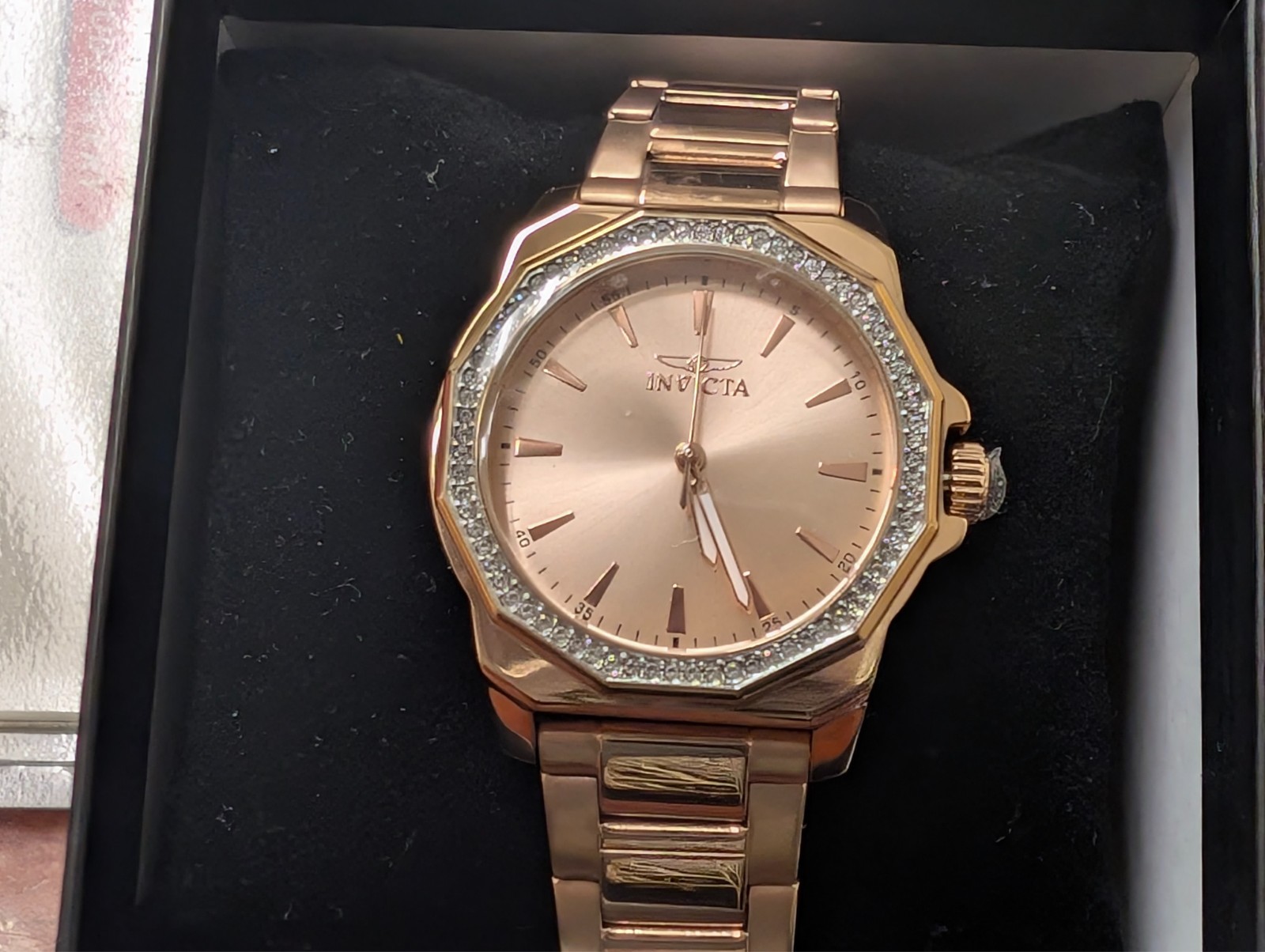 Invicta Speedway Glissade Women's Watch - 34mm, Rose Gold  Crystal Stones(49115)