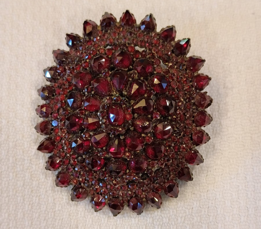 Magnificent Victorian Period 1880s Bohemian Garnet Brooch