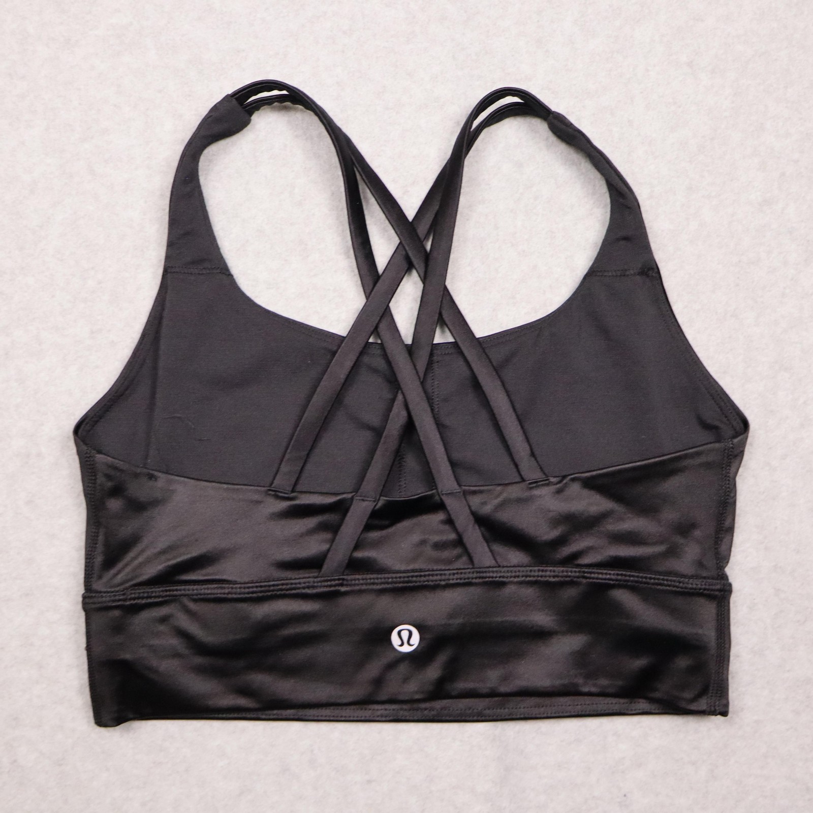 Lululemon Energy Sports Bra Womens 6 Black Strappy Crossback Longline Yoga Gym