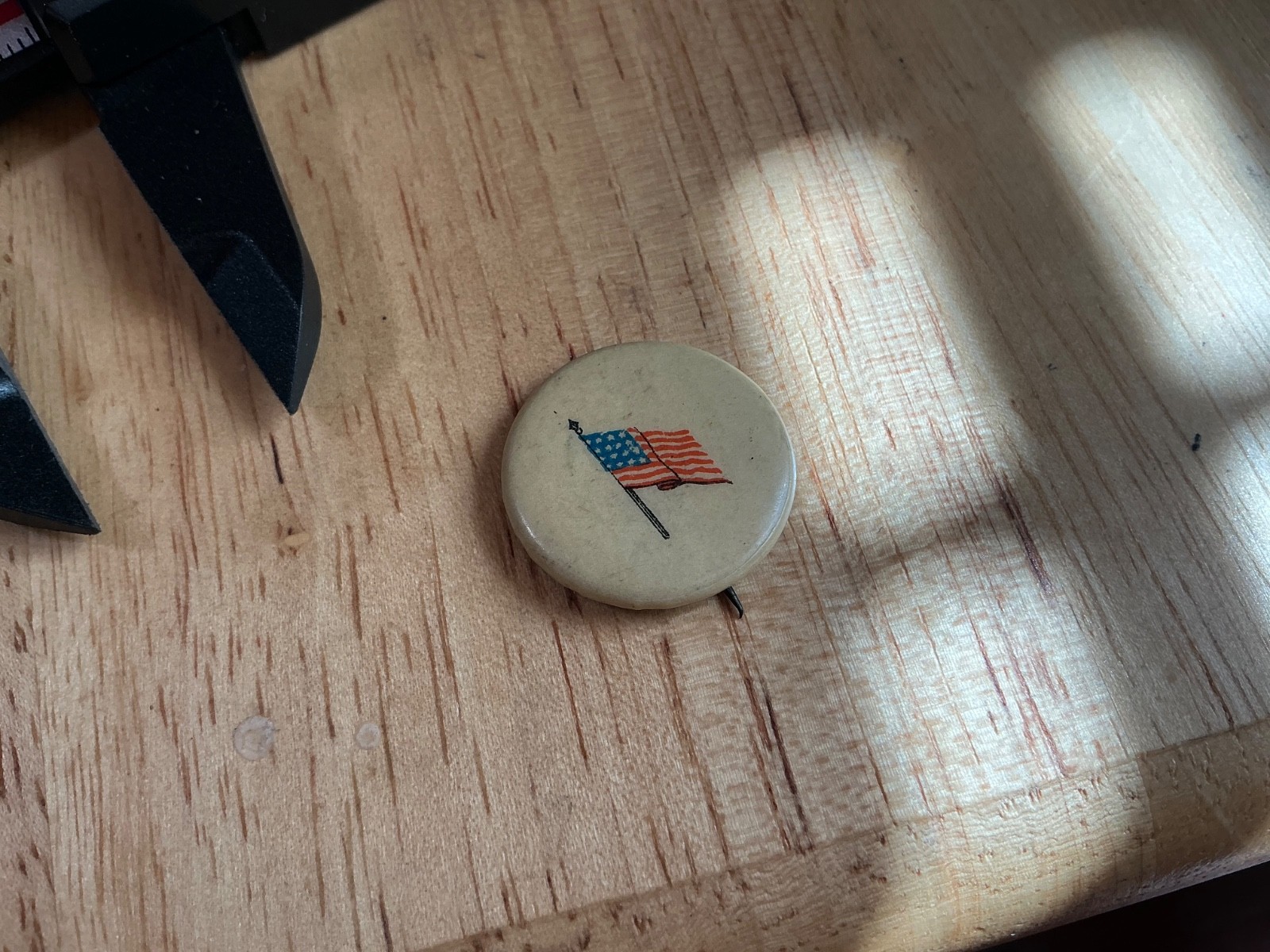RARE Antique 1890s Whitehead & Hoag Pinback Pin US Navy Jack Flag Pepsin Gum