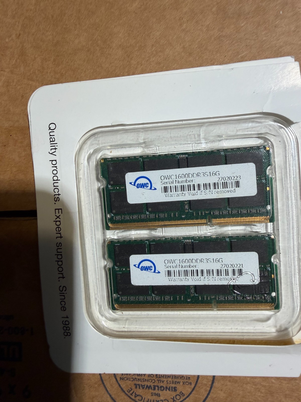 OWC 32GB (2x16GB) PC3-12800 OWC1600DDR3S32P DDR3-L SO-DIMM LOW VOLTAGAGE MAC PC OWC 32GB (2x16GB) PC3-12800 OWC1600DDR3S32P DDR3-L SO-DIMM LOW VOLTAGAGE MAC PC
