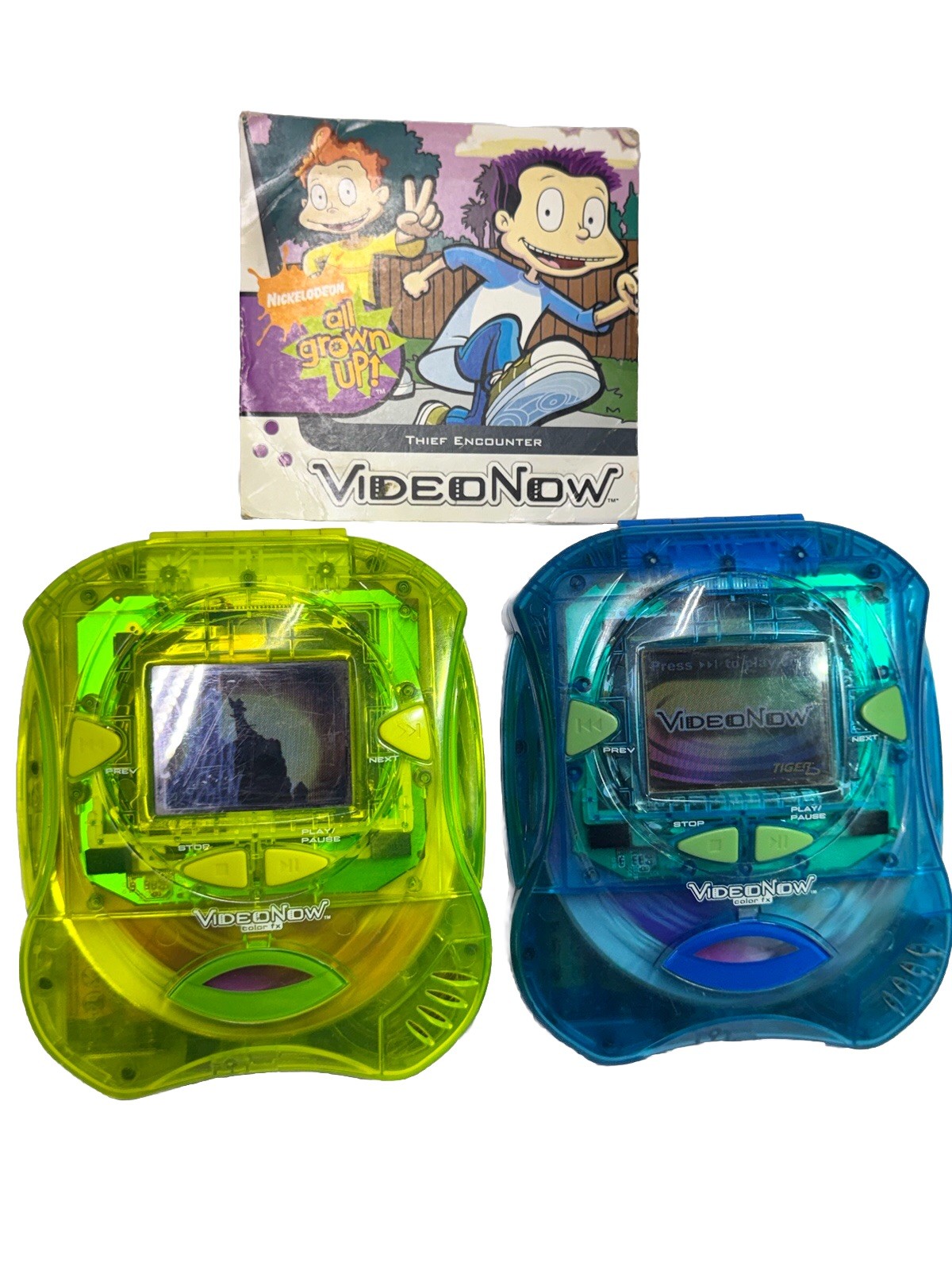 VideoNow Color FX Fresh Green + Ice Blue 3 disc Personal Video Player Tiger 2004 VideoNow Color FX Fresh Green + Ice Blue 3 disc Personal Video Player Tiger 2004