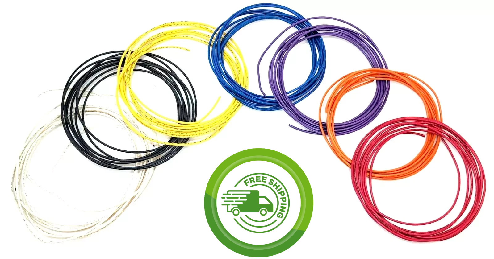 22 AWG UL1015 - Stranded Hook Up Wire Kit - 600V - 105°C - 7 Colors, 10 Feet ea