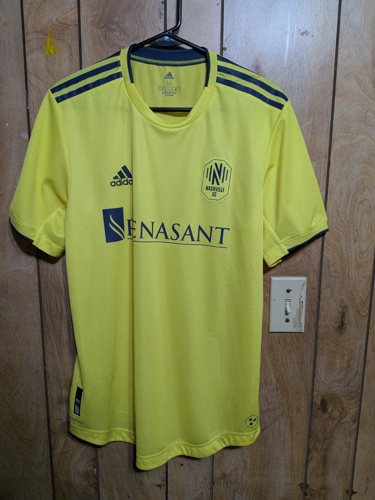 Adidas Nashville SC 2020 Inaugural Jersey Mens Medium Authentic Yellow FS9776