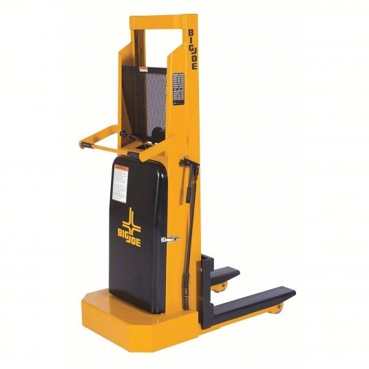BIG JOE Stacker: 2,000 lb, 60 in Max Lifting Ht, Fixed Fork, 26 1/4 in L x 5