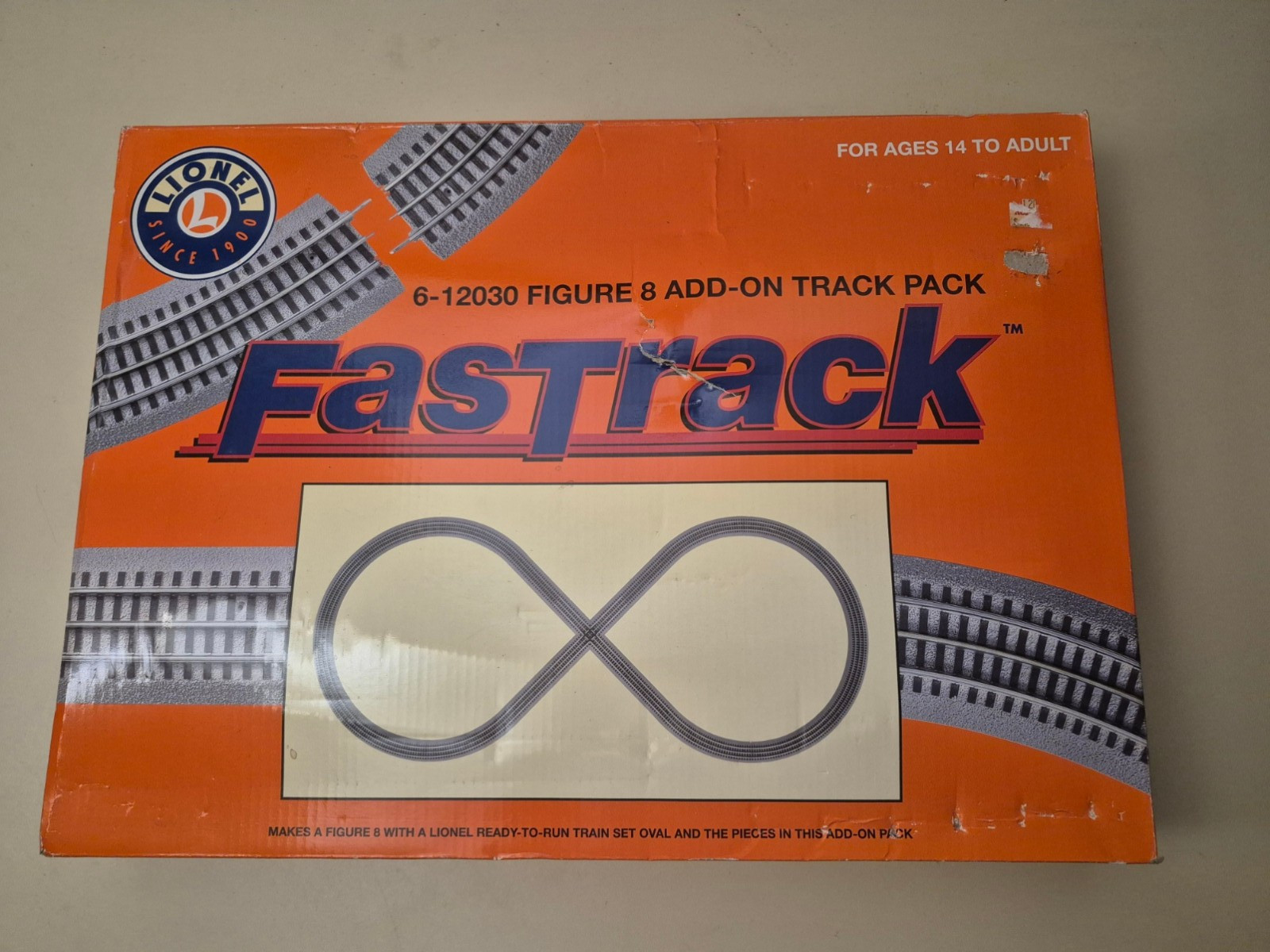 Lionel #12030 Fastrack Figure 8 Add-on Track Pack O Gauge Train Layout Crossover