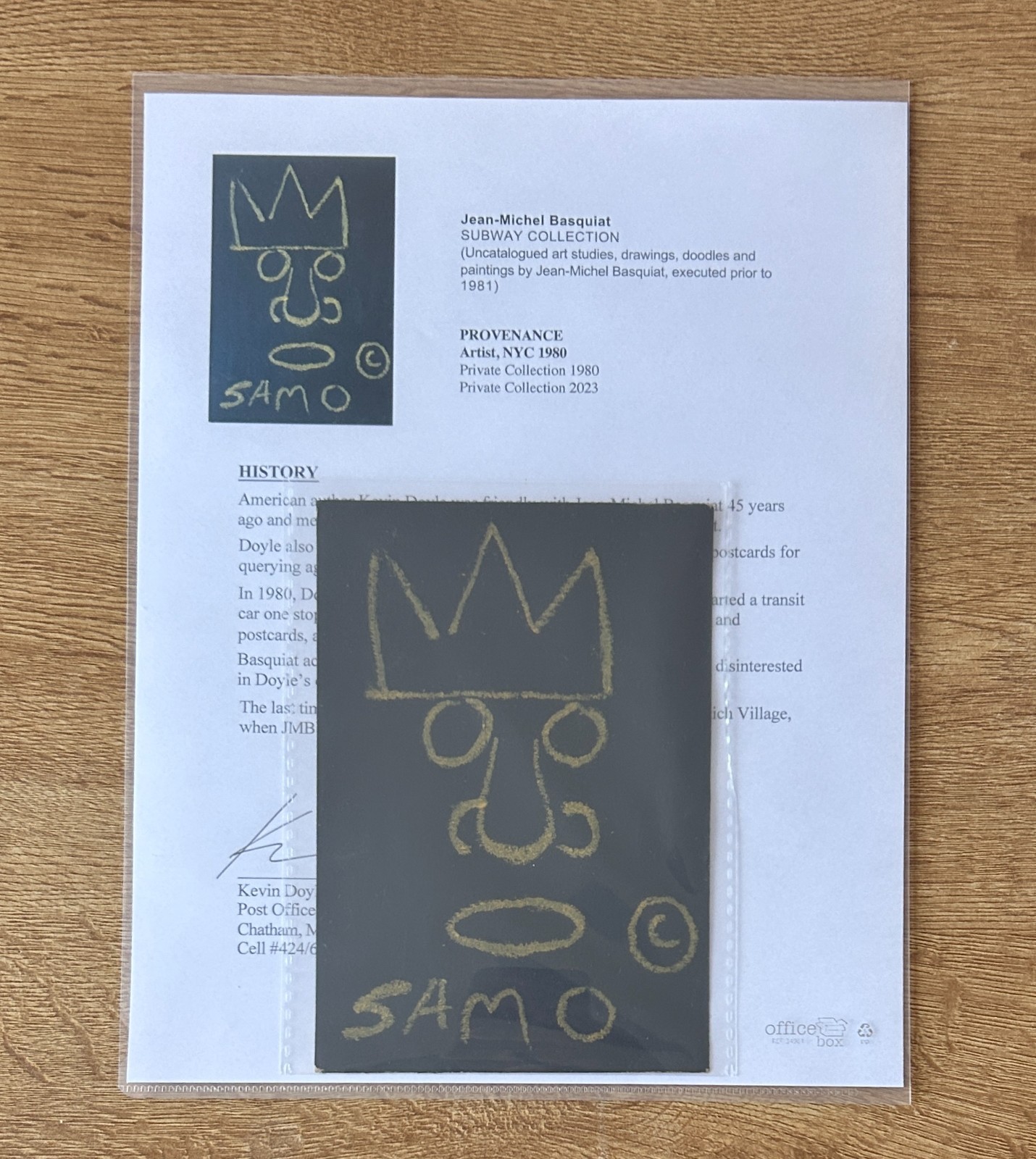 Jean-Michel Basquiat Original 1980 Souvenir Postcard SAMO