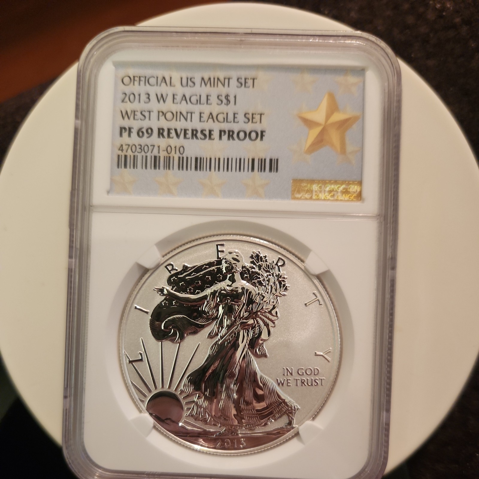 OFFICIAL 2013W American Silver Eagle NGC Reverse Proof PF69 West Point Eagle Set
