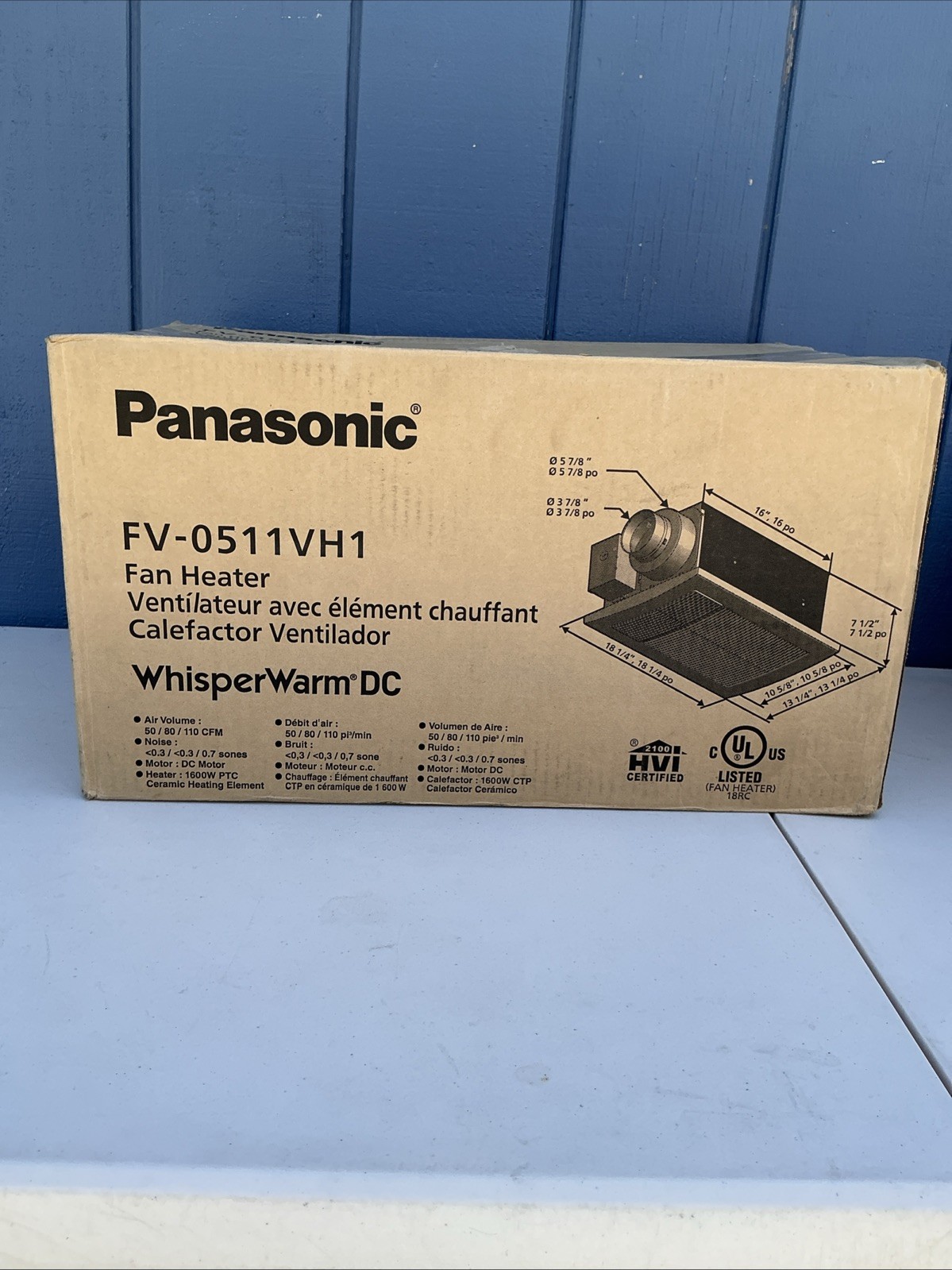 Panasonic FV-0511VH1 WhisperWarm DC Bathroom Fan Heater 50-110 CFM New
