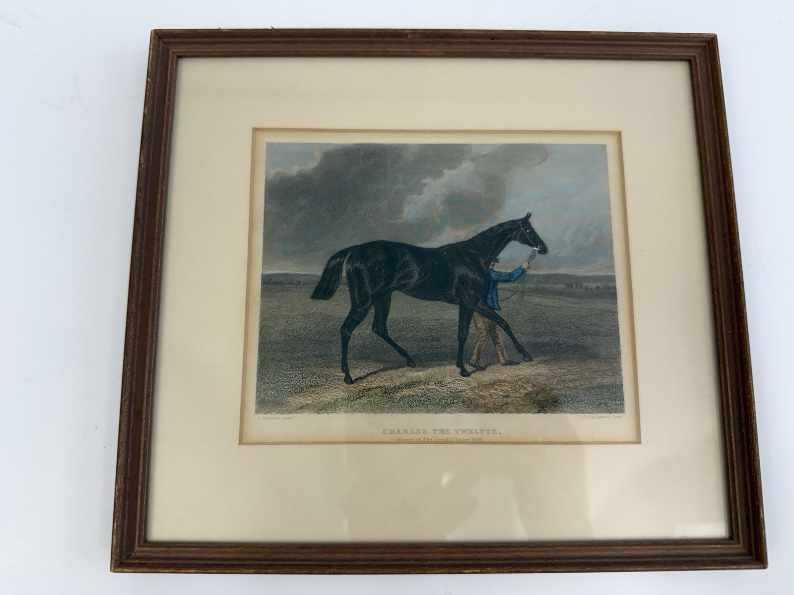 1839 Antique Horse Print “Charles The 12th” C Hancock Engraving Framed  /ro