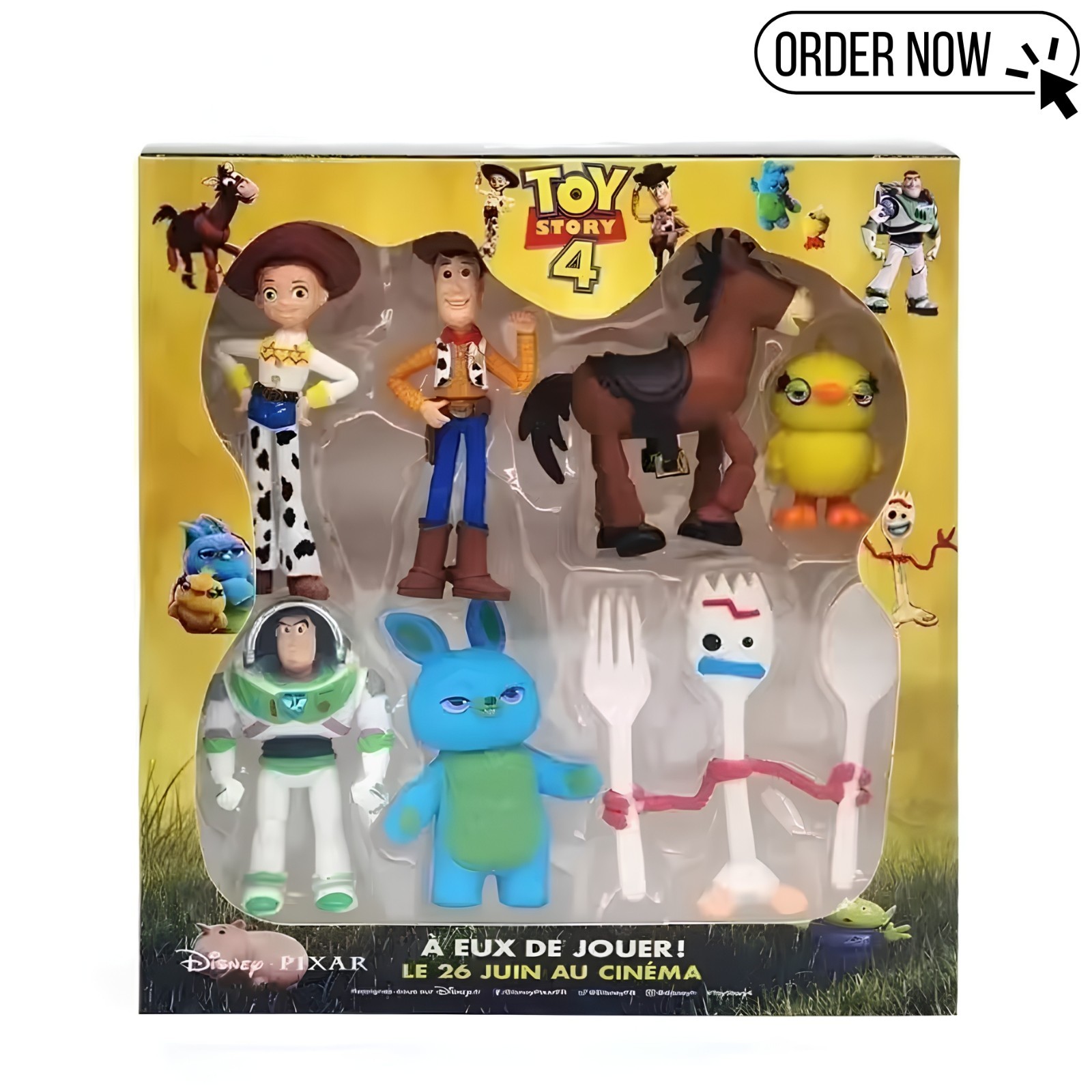 7Pcs Toy Story 4 Action Figures Set Woody Buzz Jessie Forky Model Doll - No Box