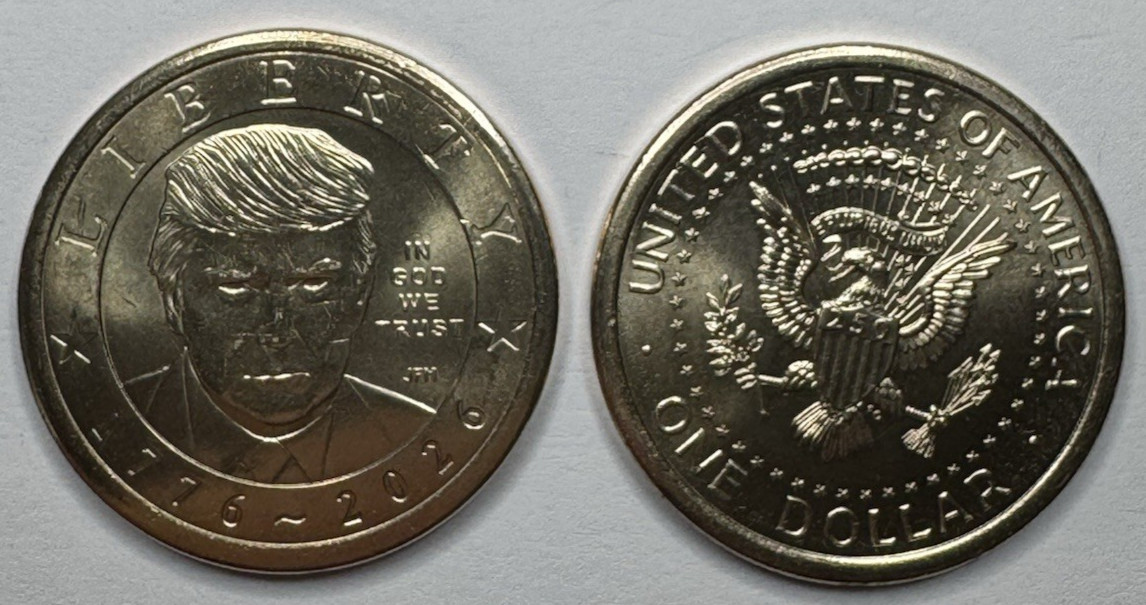 2026 Trump $1 Dollar Coin - Direct from Mint Roll - 2026 Trump $1 Dollar Coin - Direct from Mint Roll -