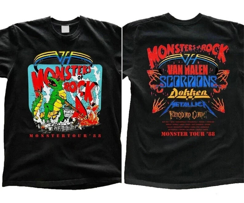 Monsters Of Rock Tour 1988 Vintage Concert Graphic Shirt