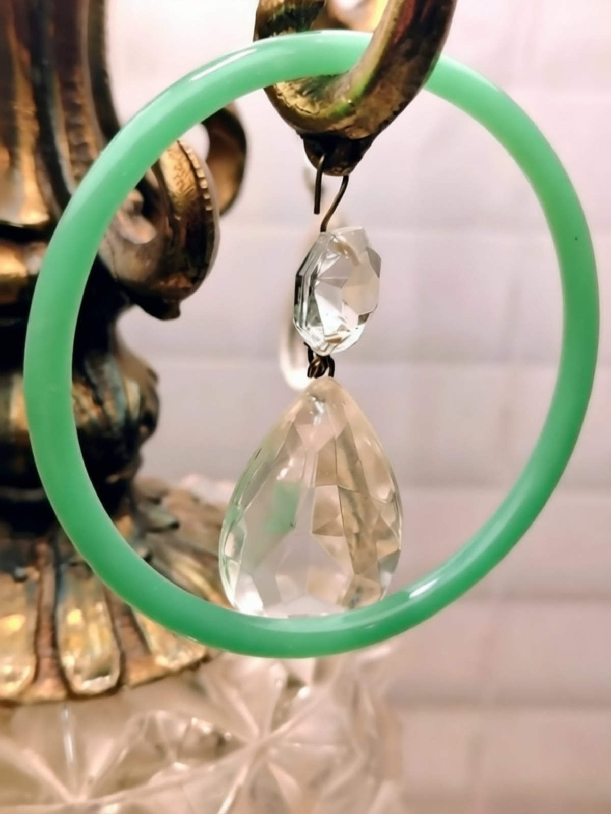 Authentic Green Jadeite Bangle Translucent Natural Solid Feicui Estate Stone 5Xm