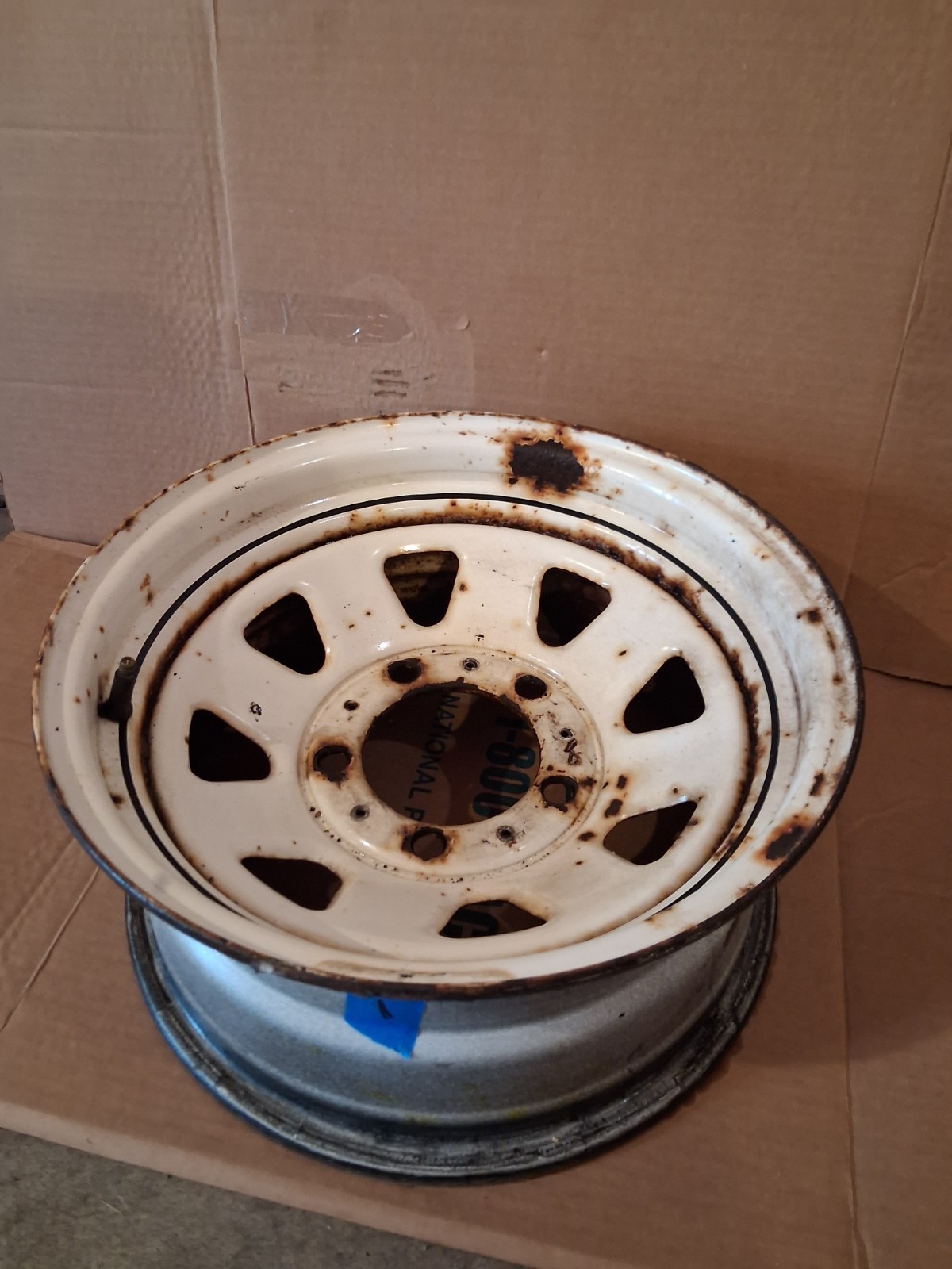 OEM 1976-1986 VINTAGE 15 x 7 JEEP CJ5 CJ7 CJ8 WHITE SPOKE STEEL WHEEL RIM J17 cj