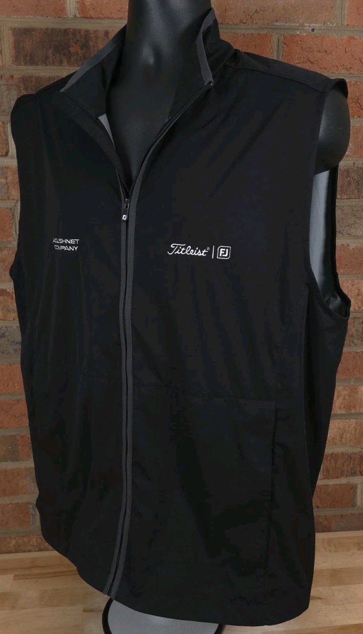 Footjoy Titleist Golf HydroKnit Vest Jacket Mens Size Large Black Style# 25274
