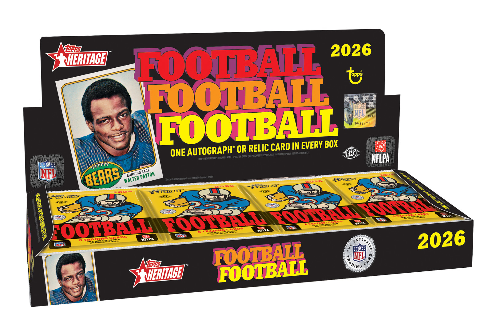2026 TOPPS HERITAGE FOOTBALL HOBBY BOX (1 AUTO or RELIC) NFL New Presale QTY