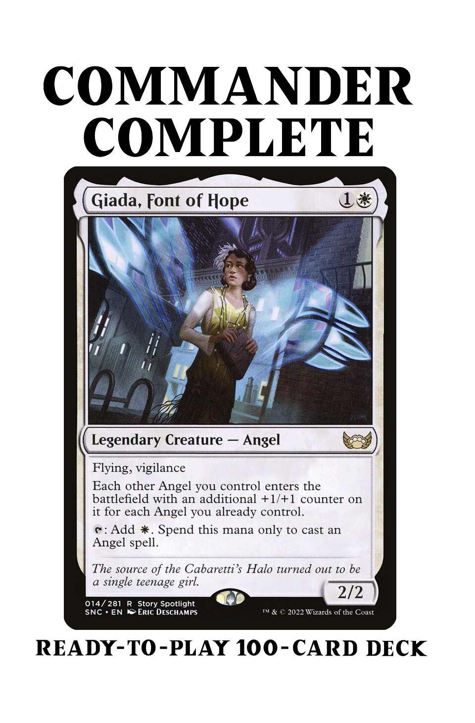 Giada, Font of Hope ANGEL TRIBAL FLYING Magic MTG Custom Commander Deck