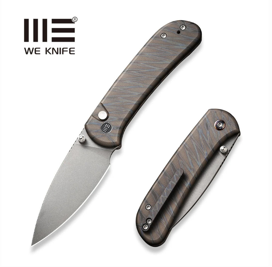 WEKNIFE Qubit Thumb Stud & Button Lock Knife Titanium Handle (3.2\