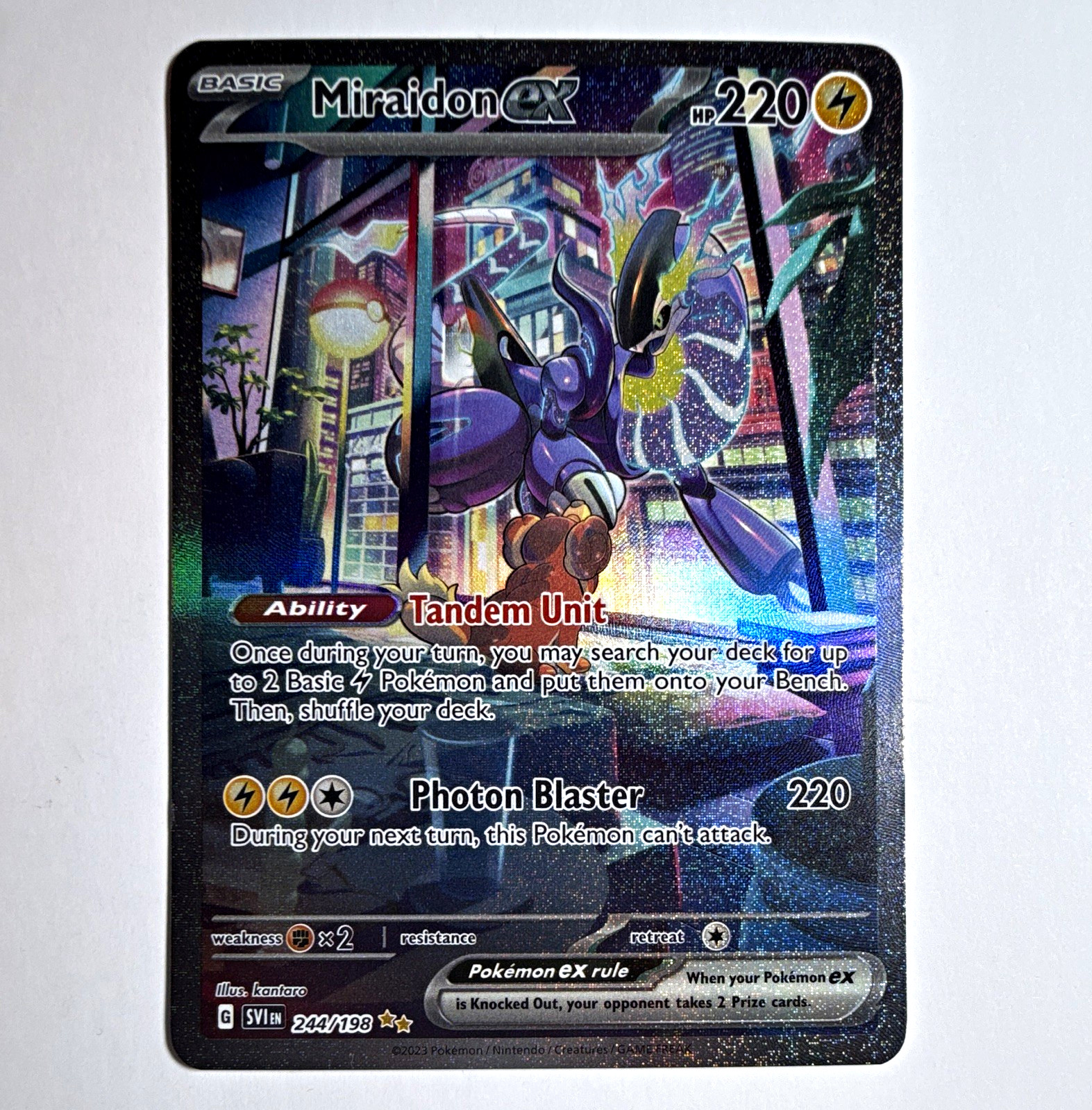 Miraidon ex 244/198 SV01 Scarlet & Violet Base Set Full Art Holo SIR Eng 2023