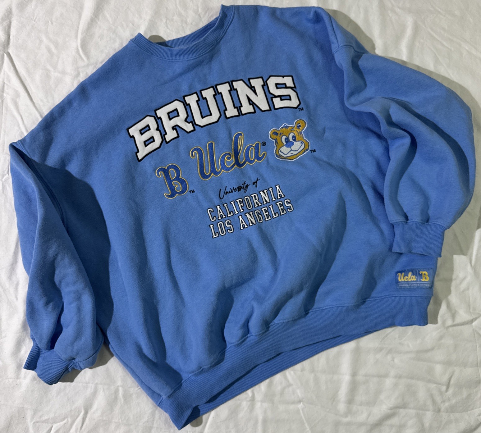 Vintage UCLA Bruins Blue Sweatshirt All Logos Bear Spell Out Mens S Fits M