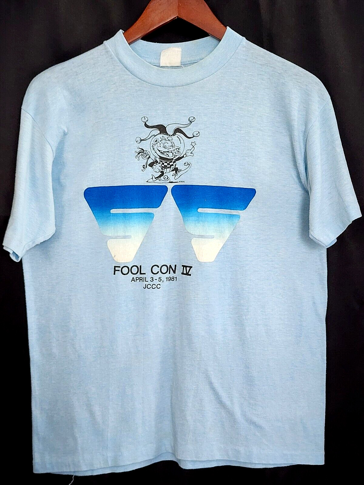 Vintage FOOL-CON IV T Shirt 1981 SCI FI FANTASY Convention JCCC