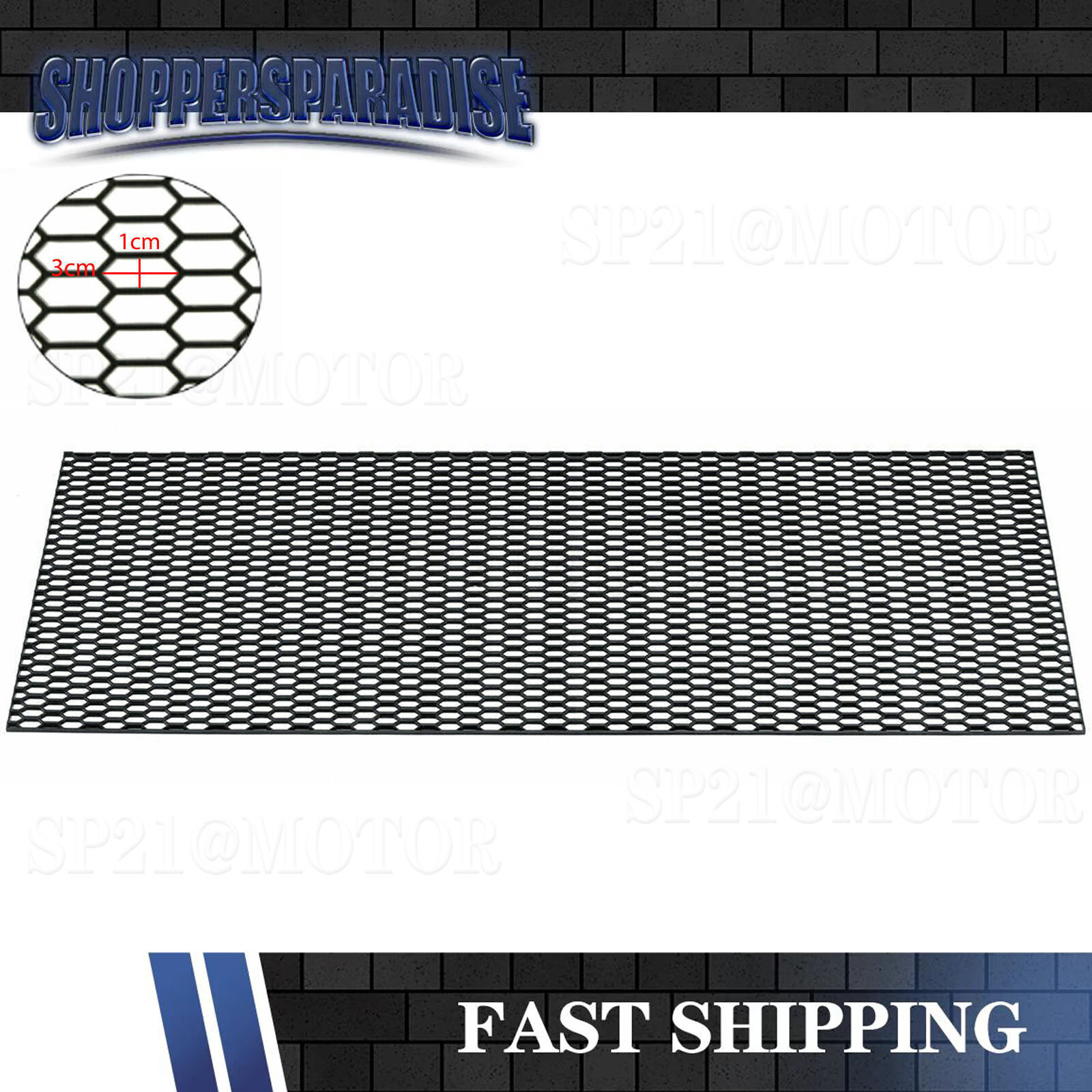 47''x16'' Universal Car Racing Honeycomb Mesh Grill Hexagon Spoiler Bumper Vent