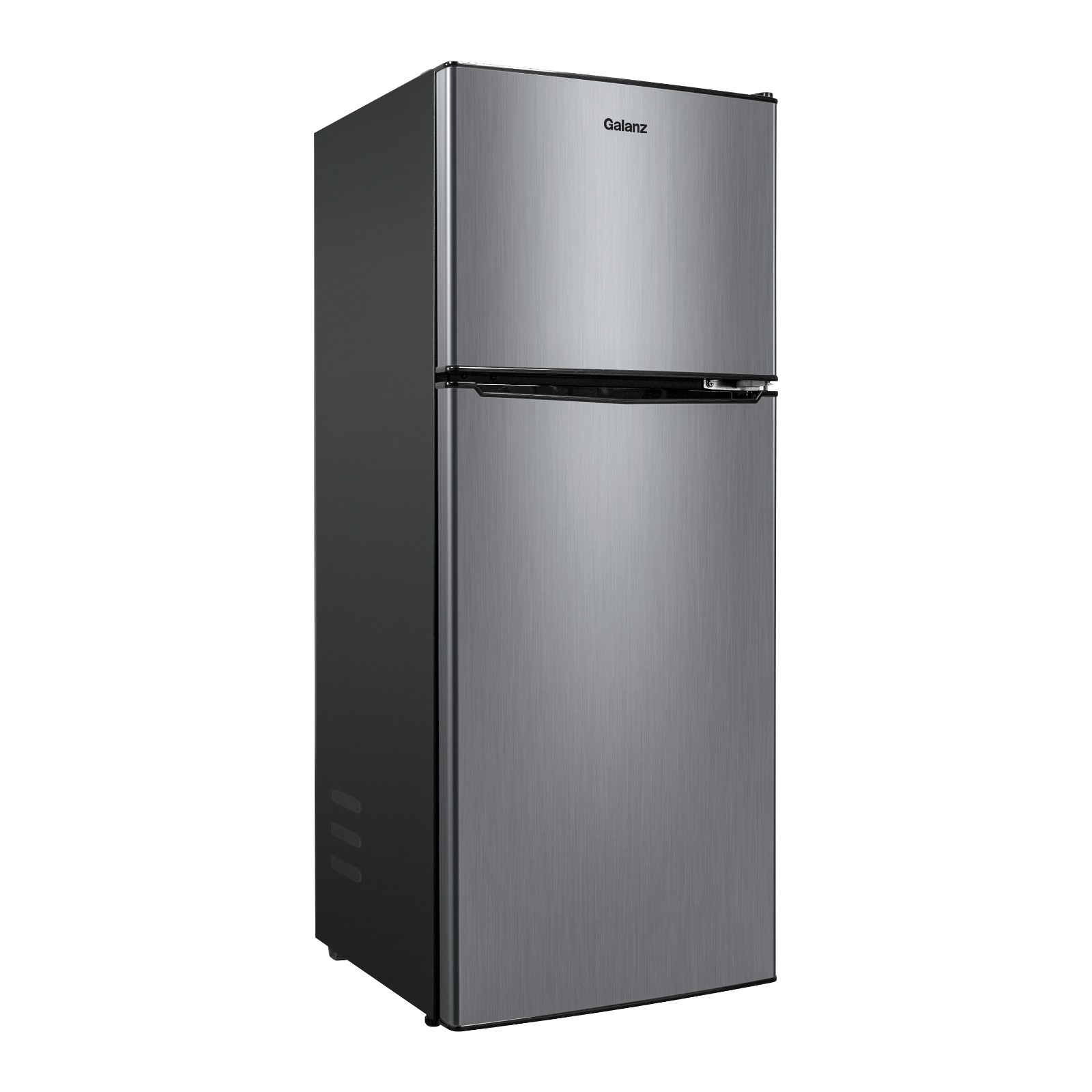 Galanz 4.6 Cu Ft 2-Door Mini Fridge w/Freezer Stainless Steel 19.13” Wide Galanz 4.6 Cu Ft 2-Door Mini Fridge w/Freezer Stainless Steel 19.13” Wide
