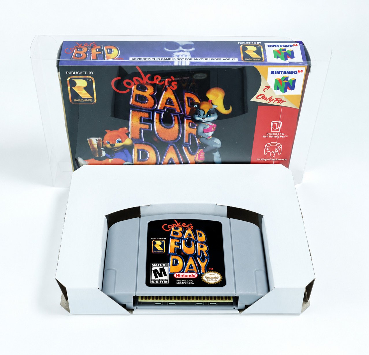 Conker's Bad Fur Day N64 - With Box and Case - Tested and Working