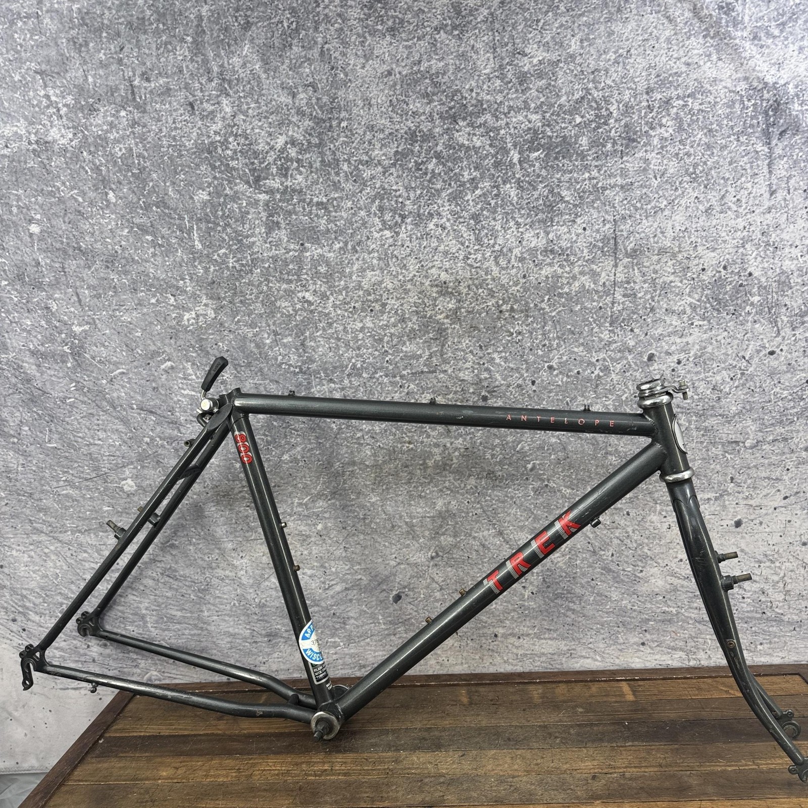 Vintage Trek Antelope 800 MTB Frame 19in Gray Steel 1980s Fork Canti 26in 126mm