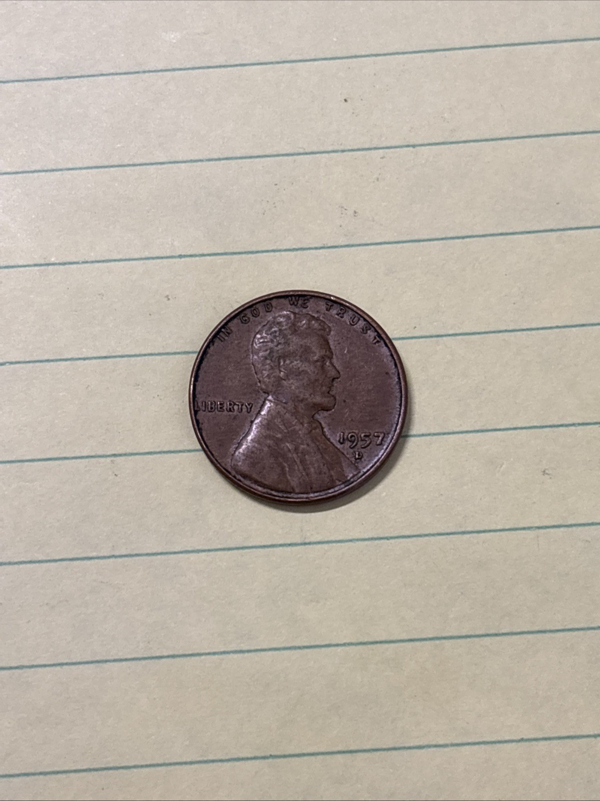 1957-D Lincoln Wheat Penny 1C US Coin Circulated Bronze Cent