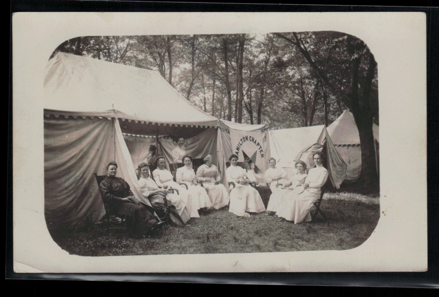 1909 Hamilton Missouri Chautauqua Eastern Star OES Tent Women RPPC Postcard