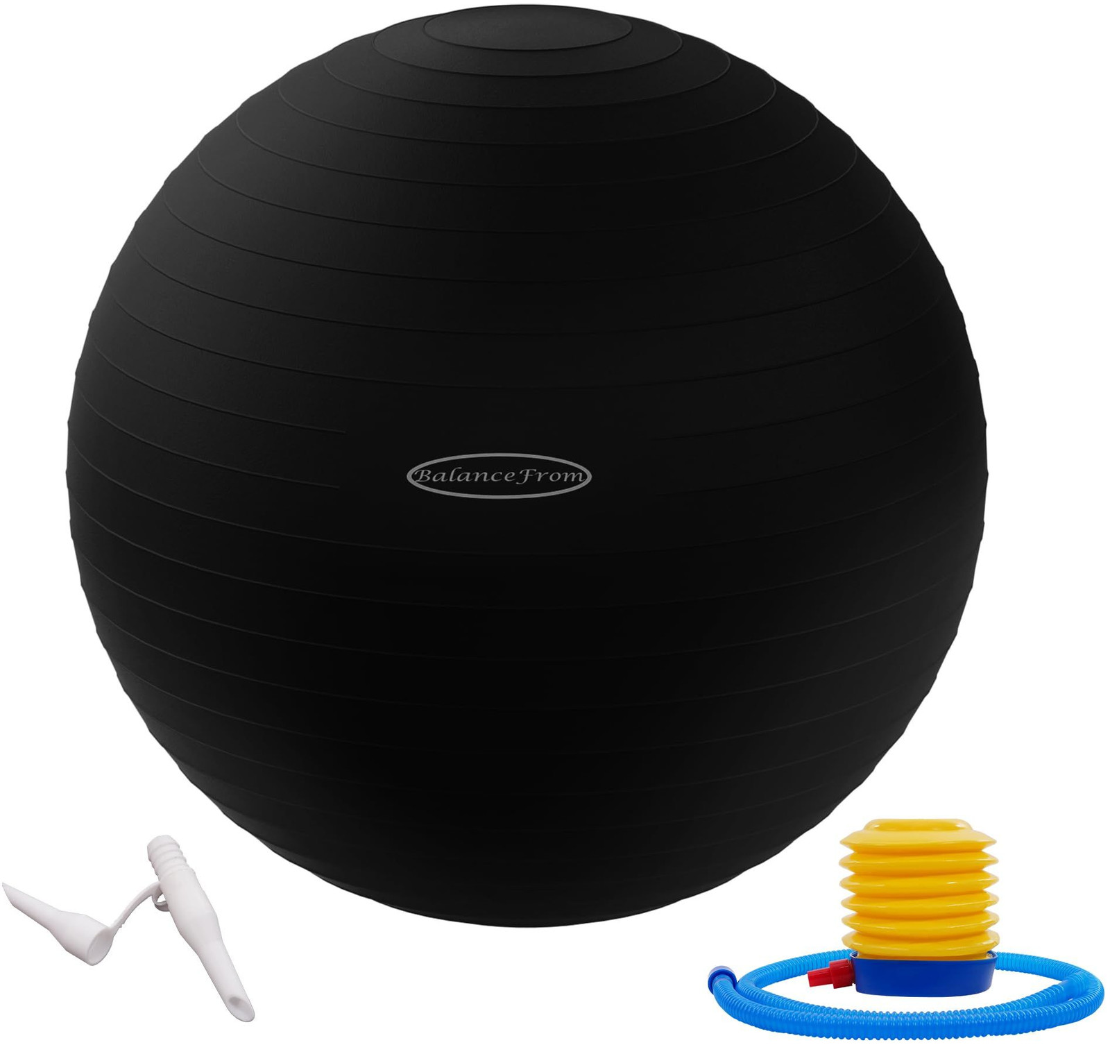 Fitvids Anti-Burst and Slip Resistant Exercise 19-22in (48-55cm), M, Black 