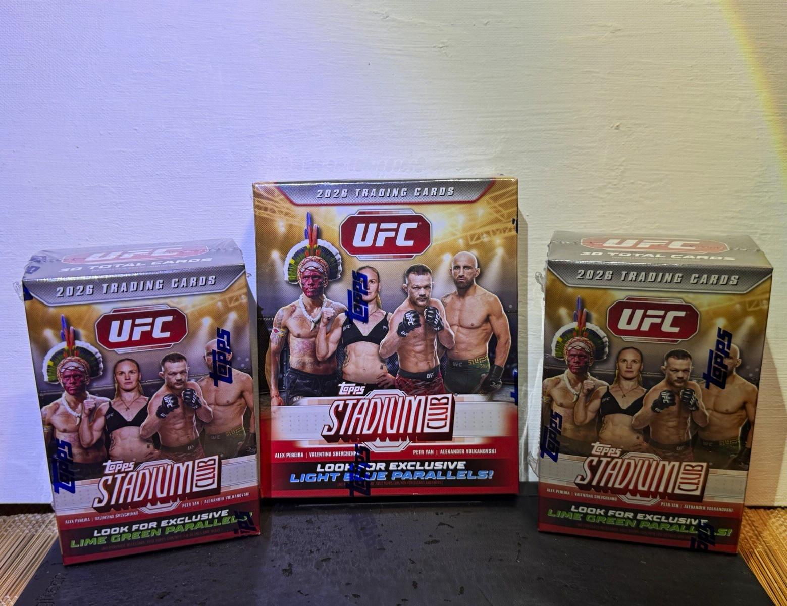 Topps 2026 UFC Stadium Club Trading Card Box Lot (3) 180 Cards Parallel Topps 2026 UFC Stadium Club Trading Card Box Lot (3) 180 Cards Parallel