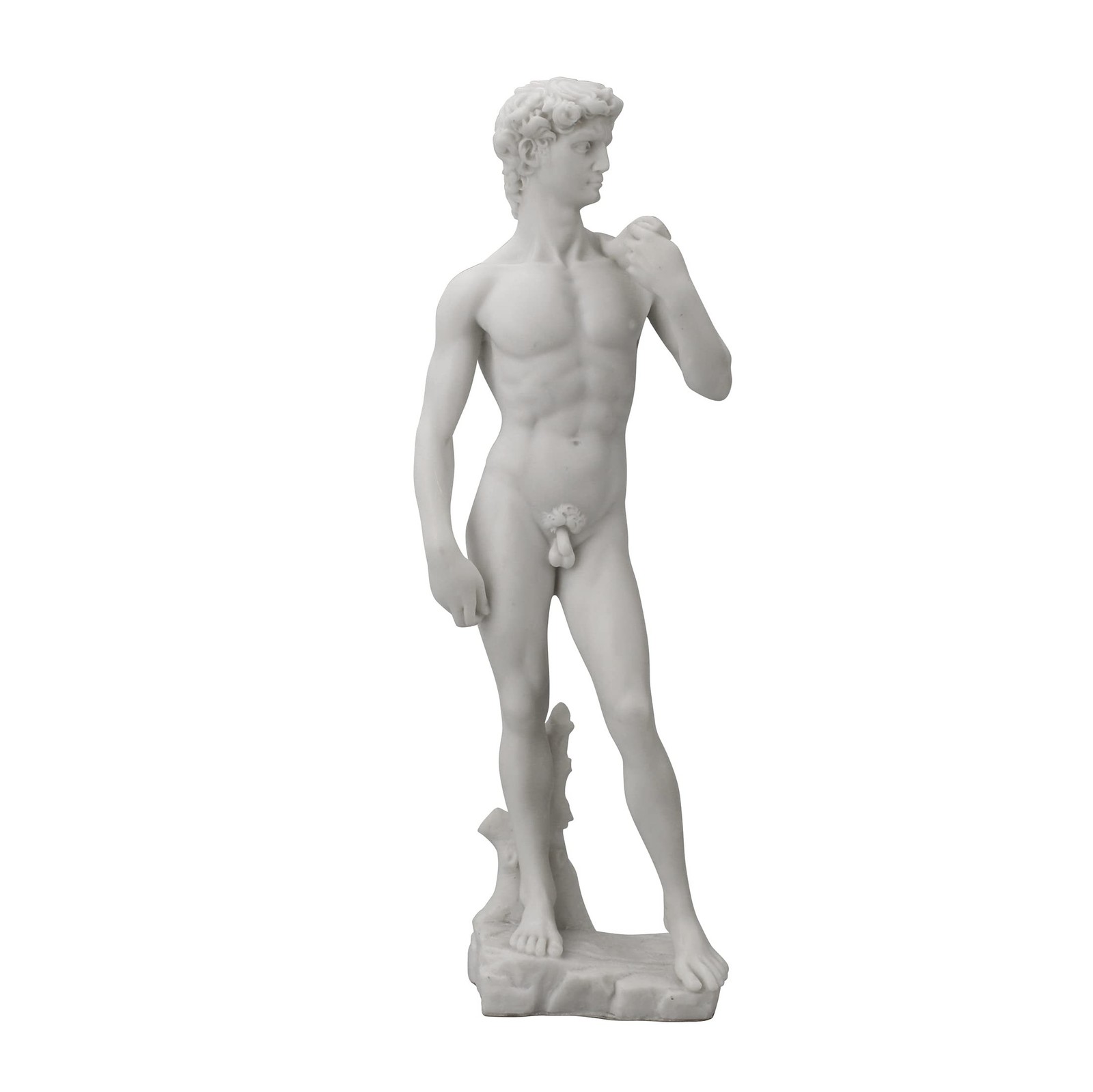Veronese Design 13 Inch David by Michelangelo Statue Resin Sculpture White Ma...