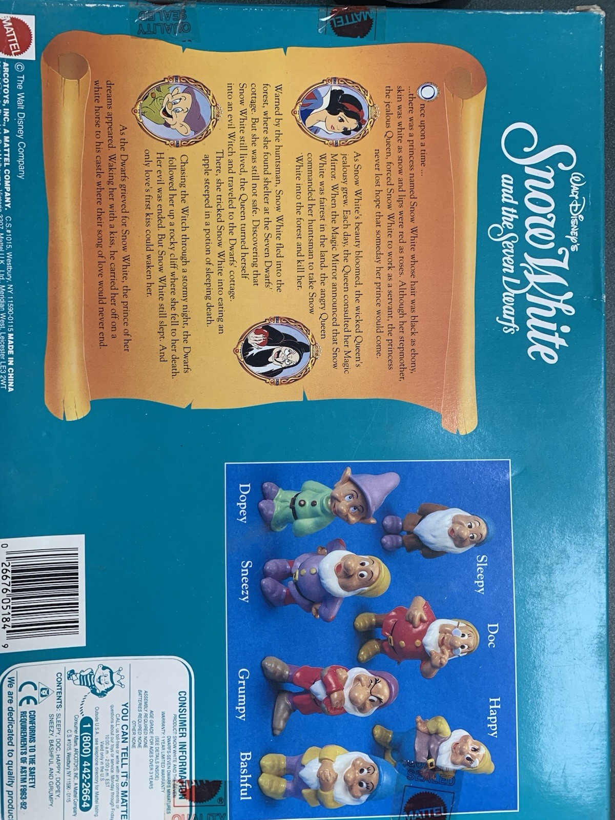 Vintage MATTEL Disney Snow White SEVEN DWARFS 7 Figure Set #5184 ~ Sealed