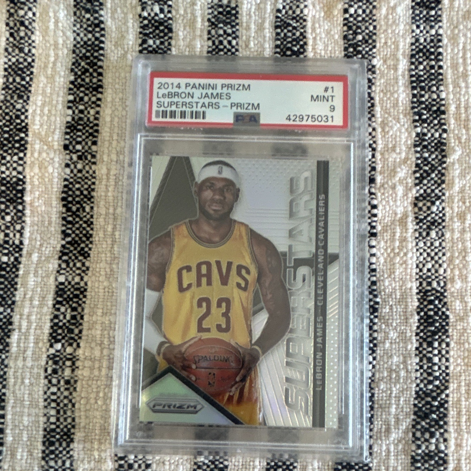 2014 Panini Prizm LeBron James Superstars Prizm #1 PSA 9 Cavaliers