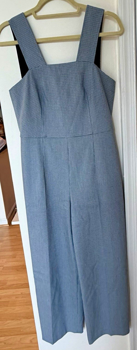 Club Monaco Blue/Black Houndstooth Square Neck Sleeveless Jumpsuit Size 4 Club Monaco Blue/Black Houndstooth Square Neck Sleeveless Jumpsuit Size 4