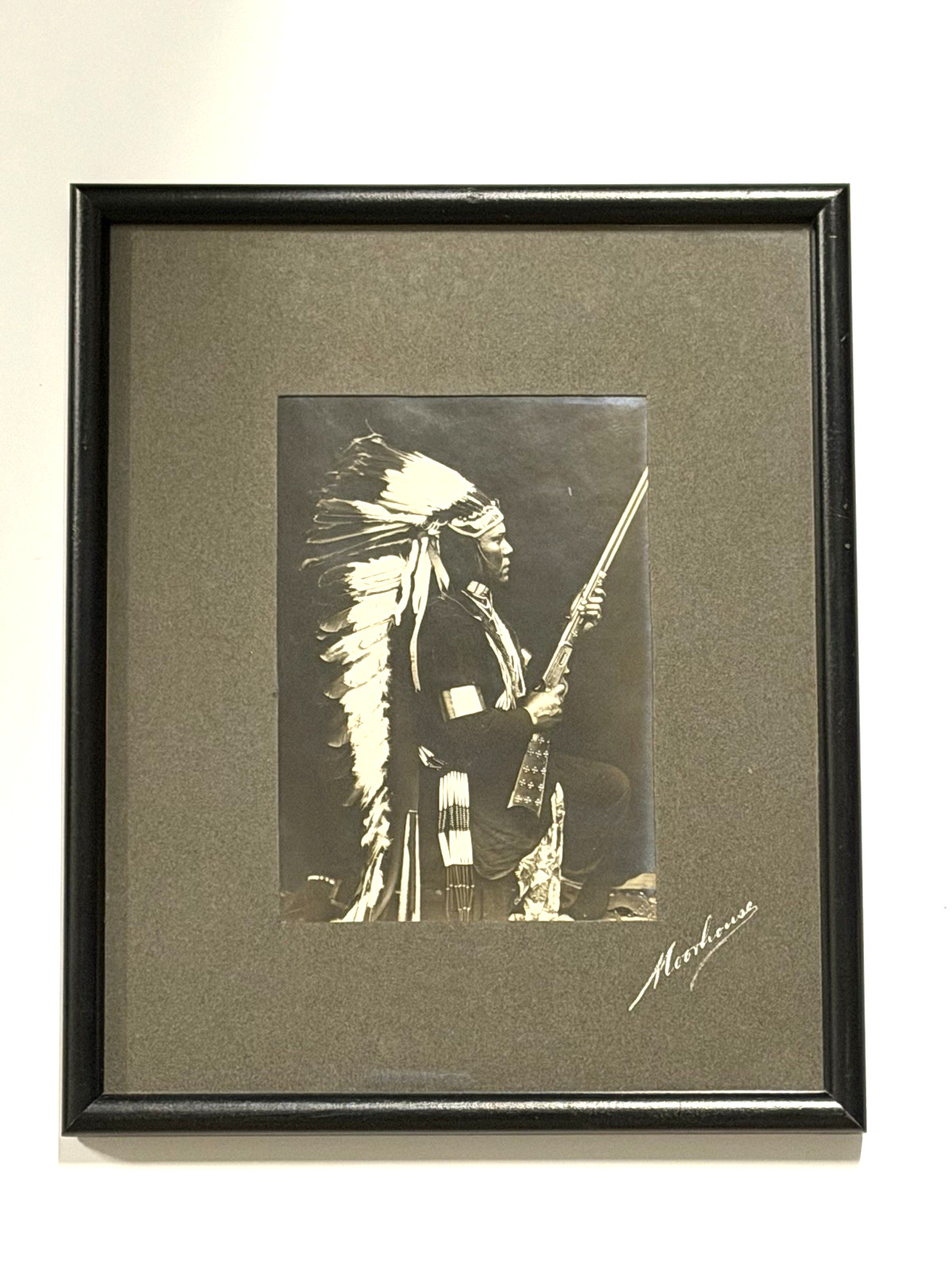 Vintage Native American Indian Framed Photograph of \