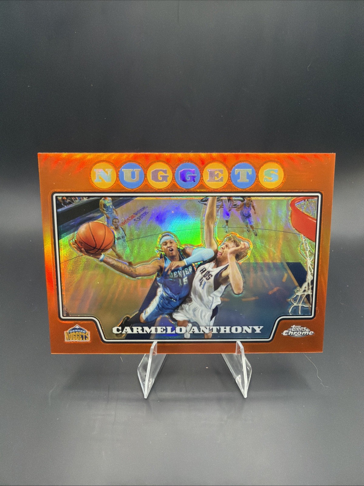 2008-09 Topps Chrome - Carmelo Anthony #15 Orange Refractor /499 2008-09 Topps Chrome - Carmelo Anthony #15 Orange Refractor /499